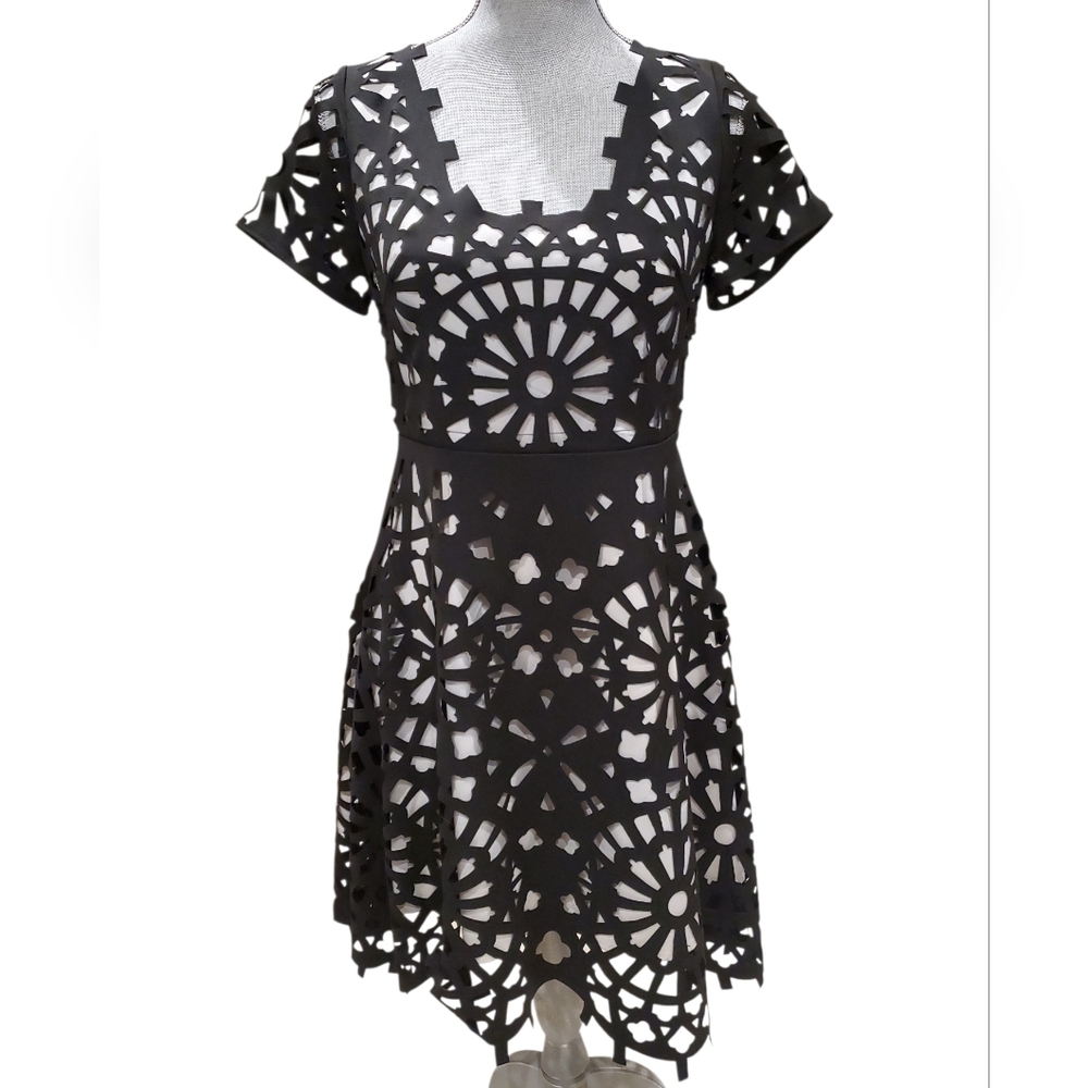 Gracia Cutout Black Fit and Flare Dress Size M Medium